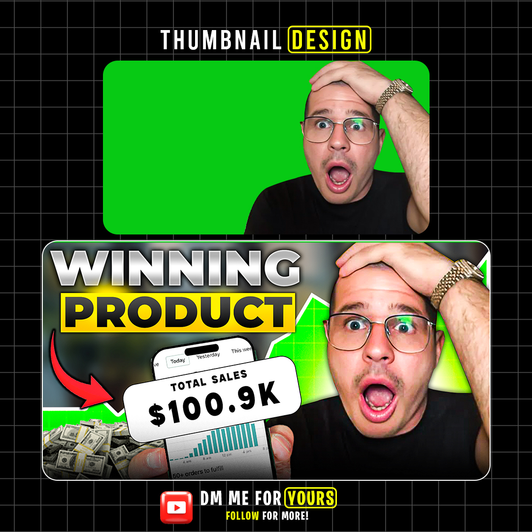 YouTube Thumbnail ⚡️

Before/After Recent YouTube Thumbnail   
  
Let me know what you think?

#dailywork #youtubethumbnail #thumbnails