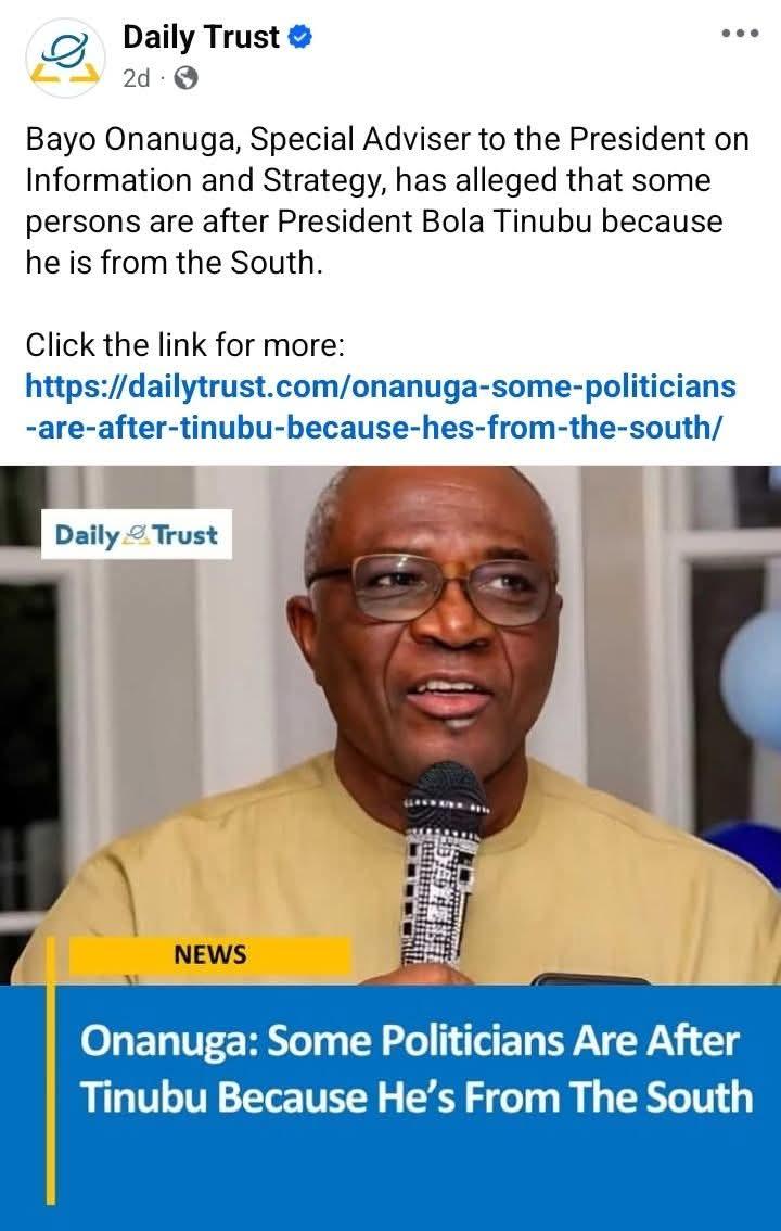 When you people ganged up against Goodluck Jonathan,was he not a Southerner?
🤡🤡🤡