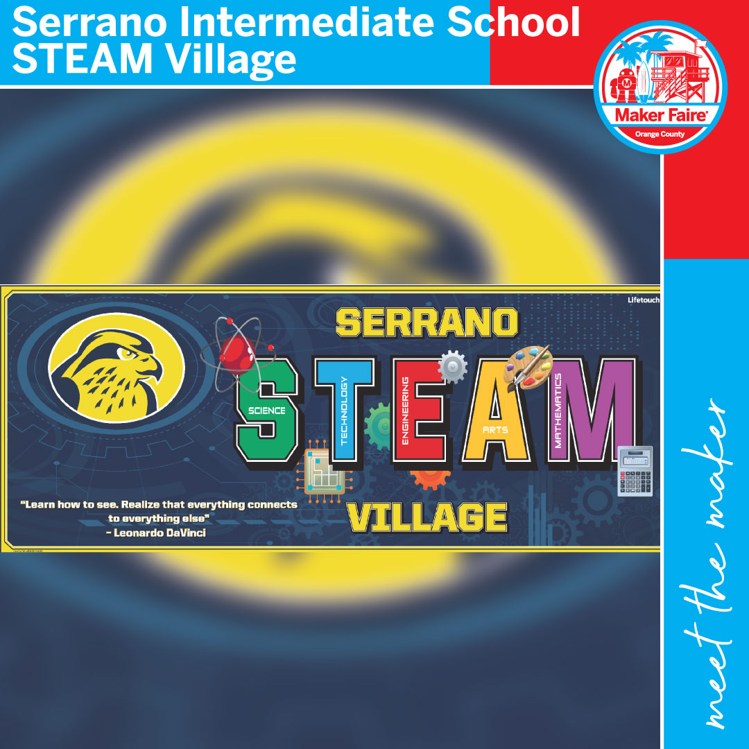 MakerFaireOC's tweet photo. #MeetTheMaker: Serrano Intermediate STEAM Village is back at Maker Faire OC 2025! Step into their arena and take control of a VEX V5 Clawbot in a fun, hands-on simulated robot competition—powered by cross-curricular learning and student creativity!

https://t.co/KHnwaea8Hw

#MakerFaireOC #MFOC2025 #SerranoSTEAMVillage #VEX #Clawbot #robotcompetition #MakerFaire @Serranoseahawks