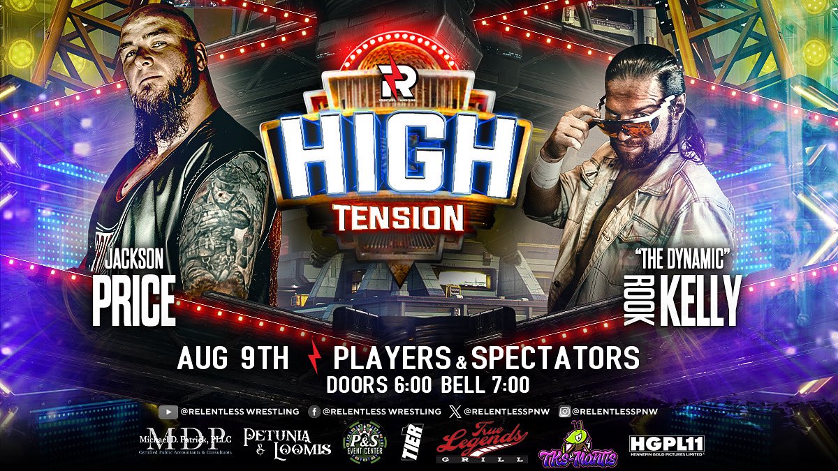 Local movie star takes on the 7’2 giant!

After establishing a chain of victories in his last few appearances our local D-List celebrity Rook Kelly takes on the NWs only 7’2 GIANT Jackson Price!