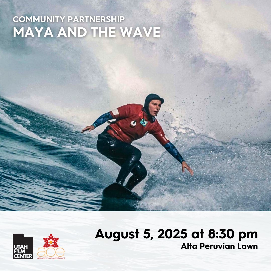 Utah Film Center (@utahfilmcenter) on Twitter photo Join us Tues, Aug 5 at <a href="/altaperuvian/">Alta Peruvian Lodge</a> for MAYA AND THE WAVE—a special screening of the inspiring true story of #MayaGabeira—who became the first woman to surf one of the world’s biggest waves.
Presented with Alta Community Enrichment.
🎟️bit.ly/3IUQhdy
#MayaAndTheWave Join us Tues, Aug 5 at <a href="/altaperuvian/">Alta Peruvian Lodge</a> for MAYA AND THE WAVE—a special screening of the inspiring true story of #MayaGabeira—who became the first woman to surf one of the world’s biggest waves.
Presented with Alta Community Enrichment.
🎟️bit.ly/3IUQhdy
#MayaAndTheWave