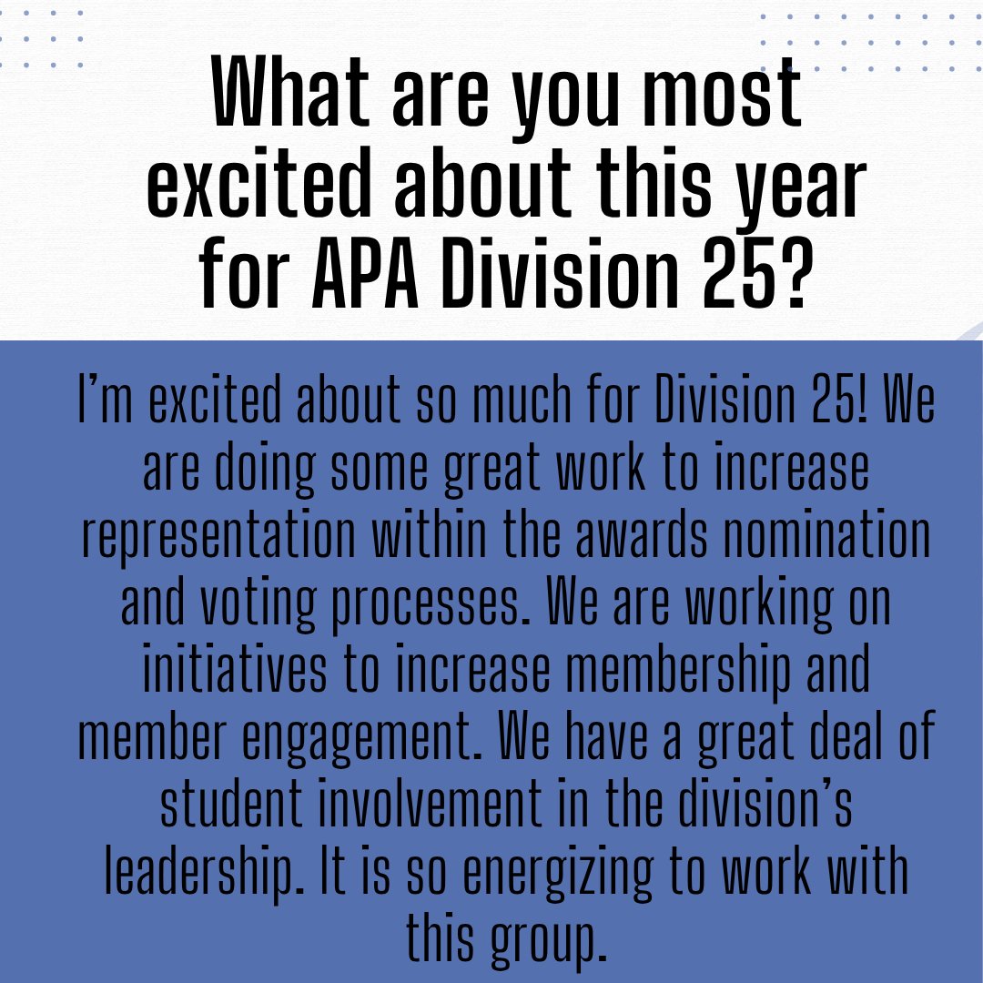 APA Division 25 (@apadiv25) on Twitter photo Meet Andrew, Division 25's President Elect!
Over the next few months, we’ll be highlighting the members of our leadership team as we prepare for the <a href="/APA/">American Psychological Association</a> 2025 Convention on August 7–9. #MeetTheTeam #Leadership #APA2025 #ABA #BehaviorAnalysis #BehaviourAnalysis Meet Andrew, Division 25's President Elect!
Over the next few months, we’ll be highlighting the members of our leadership team as we prepare for the <a href="/APA/">American Psychological Association</a> 2025 Convention on August 7–9. #MeetTheTeam #Leadership #APA2025 #ABA #BehaviorAnalysis #BehaviourAnalysis