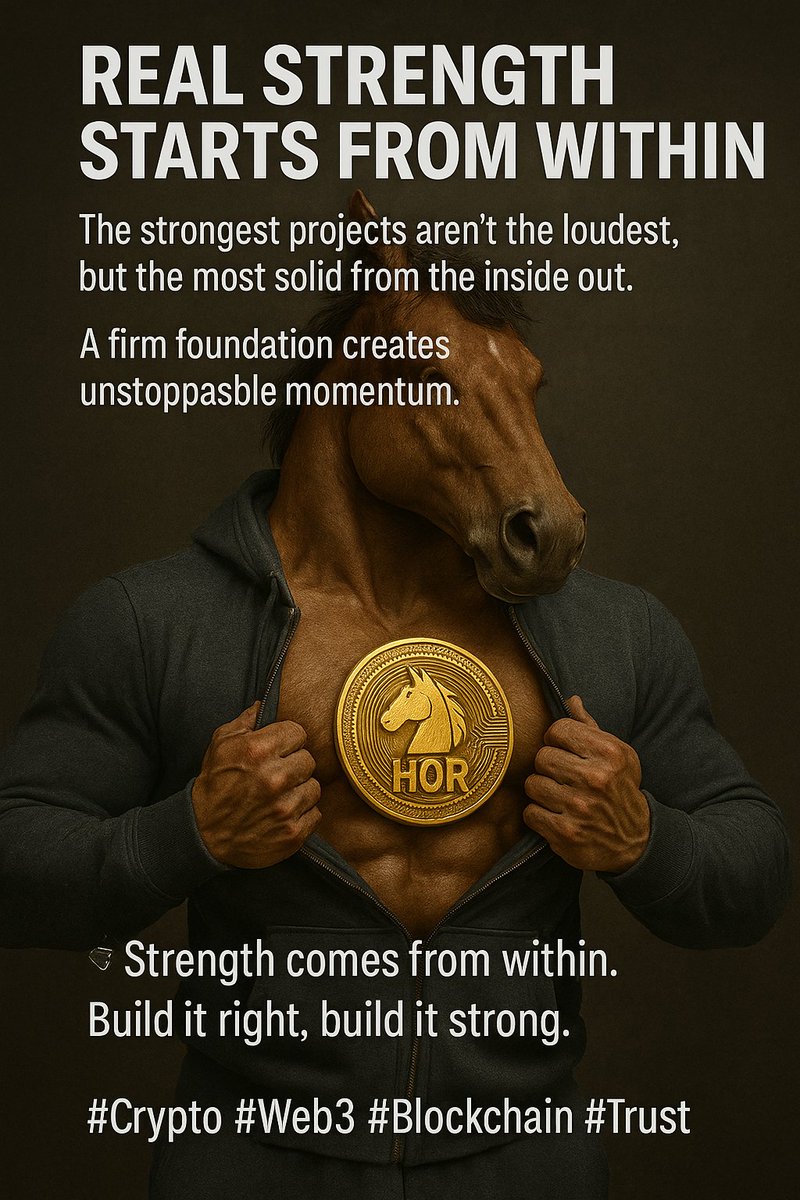 TokenHor's tweet photo. 🔐 True Strength Starts Within
The most unshakable projects aren’t loud — they’re solid at the core.
A strong foundation builds unstoppable momentum.
💎 Power comes from within. Build it right, build it strong.
#Crypto #Web3 #Blockchain #HOR #TrustTheProcess https://t.co/jiknOVJUuc