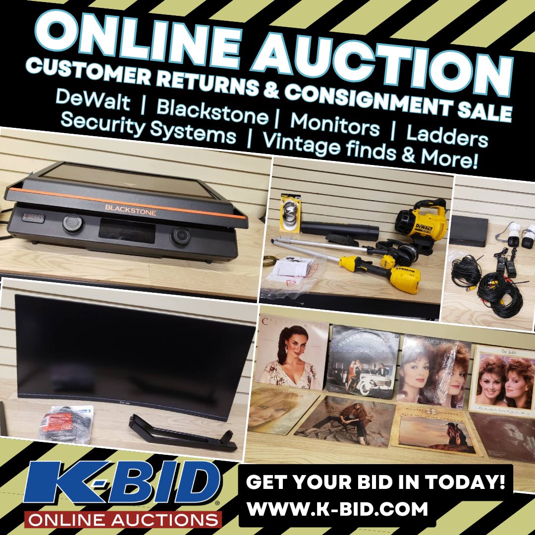 KBIDOnline's tweet image. 🔥 Customer Returns &amp;amp; Consignment Auction 🔥
ow.ly/kNRr50Wyi0u
#AuctionDeals #ConsignmentFinds #CustomerReturns #Tools #GamingGear #OutdoorCooking #VintageTreasures
