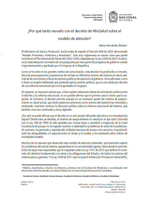 Docisp's tweet photo. ¿Por qué tanto revuelo con el decreto de MinSalud sobre el modelo de atención? https://t.co/nkzbFu4vrm