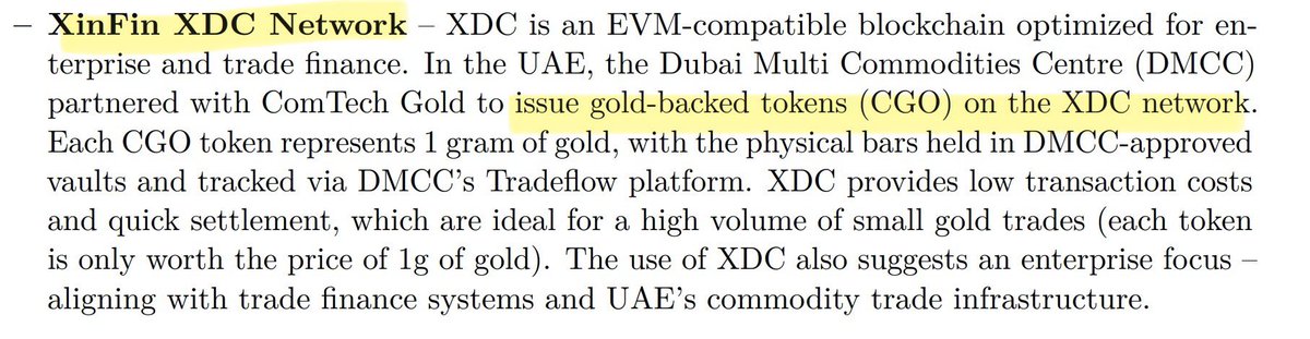 ‼️XRP, XLM, XDC —> ISO 20022 COMPLIANT PLATFORMS DRIVING PRECIOUS METAL TOKENIZATION (GOLD &amp; SILVER)‼️

“XRPL offers a decentralized exchange and auto-bridging of liquidity, which could enable gold tokens to be traded against XRP or other tokens natively.”✅

“Notably, the