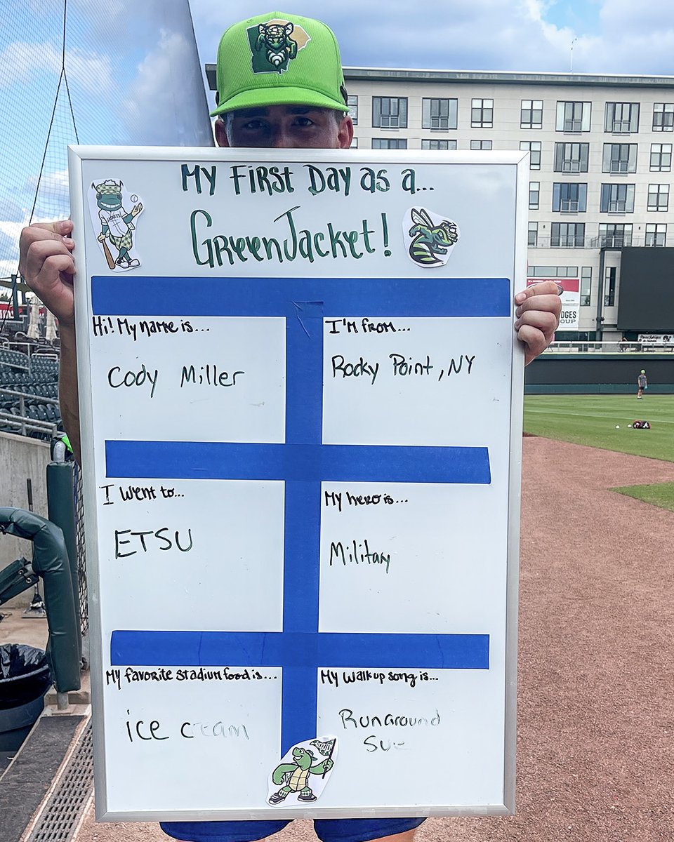 ✨ First Day Vibes ✨

Join us in giving a warm GreenJackets welcome to Dixon, Cody, Hayden, and Dallas! These four were drafted just last month and are officially making their pro debuts tonight! 👏