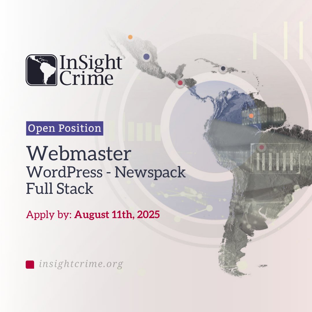 🧑‍💻 | InSight Crime is looking for a Full Stack Webmaster with experience in WordPress and Newspack, and at least two years of relevant experience.

📍 See here for more information about this role and how to apply: bit.ly/45gbyWs