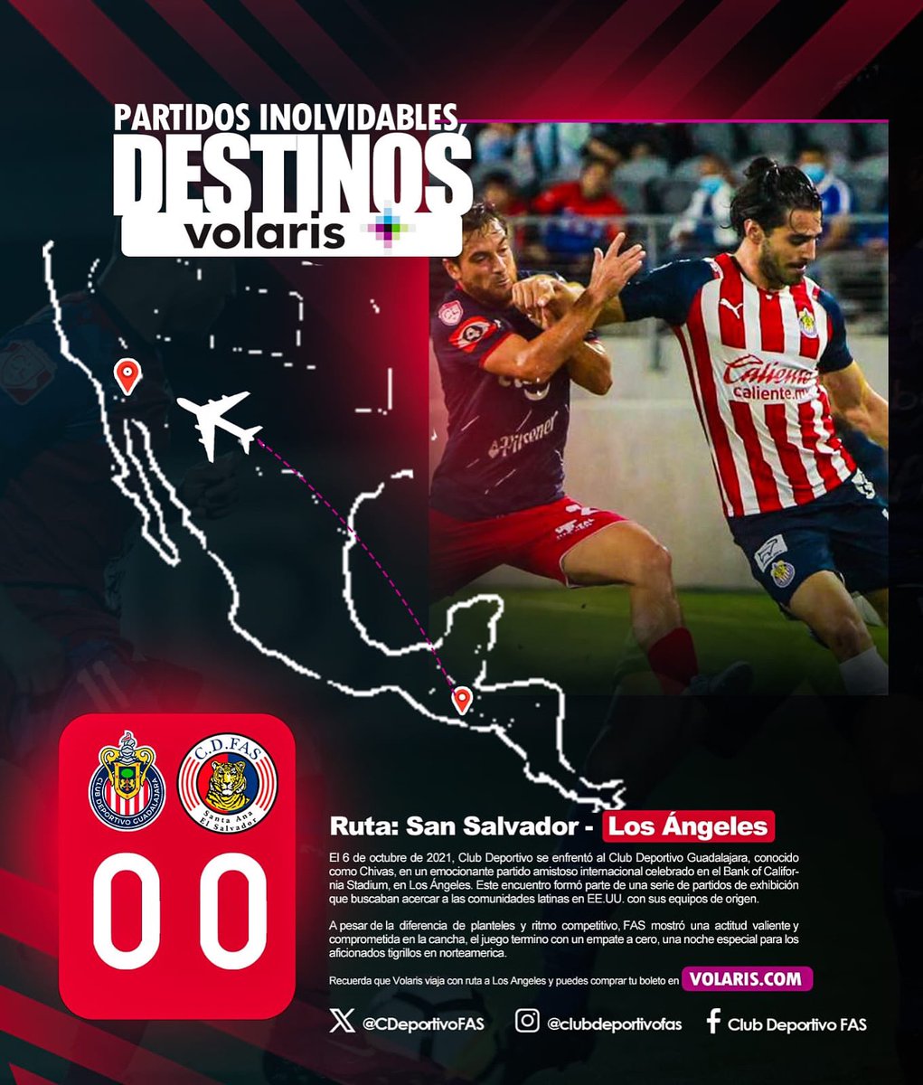 ✈️ ¡Inolvidable lo que vivimos en Estados Unidos! 🔴🔵🐯
El partido ante Chivas fue una experiencia única que quedará en la historia del equipo y de nuestra afición.
Gracias a <a href="/viajaVolaris/">Volaris</a> , volamos con toda la pasión tigrilla a tierras Estadounidense.

#CDFAS #AP2025 #Tigrillos
