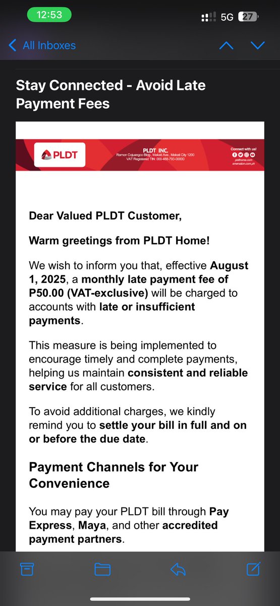mine_imi's tweet photo. Ang lakas ng loob ng @PLDT_Cares @PLDTHome maningil ng late fees pero sa pag resolve ng issue nganga. Ni wala man lang update kahit anong follow up. 🤬 https://t.co/jCFeowmphy