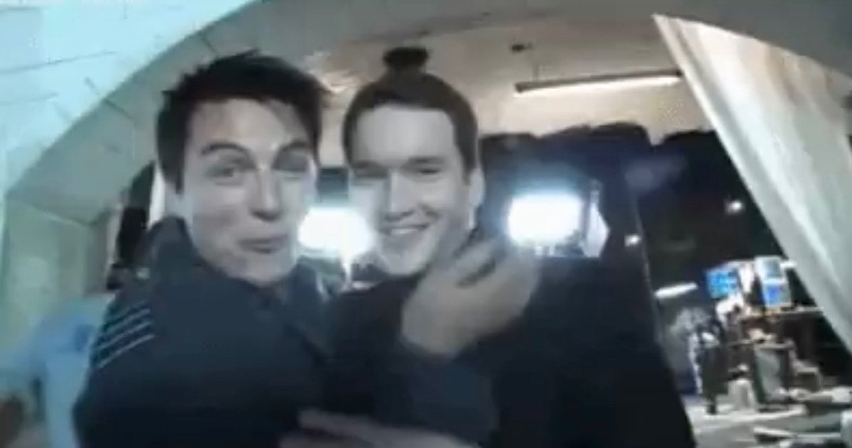 DailyJantoGDLJB's tweet photo. Right from the start they we friends Gareth and John mess around on set during series one #friendshipfriday https://t.co/nbddiL35sC