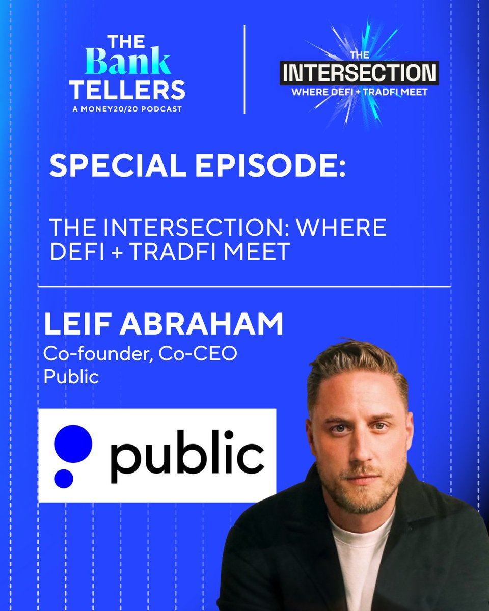 Join us for the premiere of "The Intersection: Where DeFi + TradFi Meet," with our first guest, Leif Abraham, Co-CEO of <a href="/public/">Public</a>. 

We explore how traditional and decentralized finance are no longer separate lanes but more like overlapping highways.

Watch: bit.ly/45eklIF
