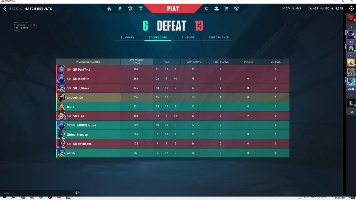 xennsenVAL's tweet image. lost 6-13 against SK Nebula ggs to them 

Lower bracket it is