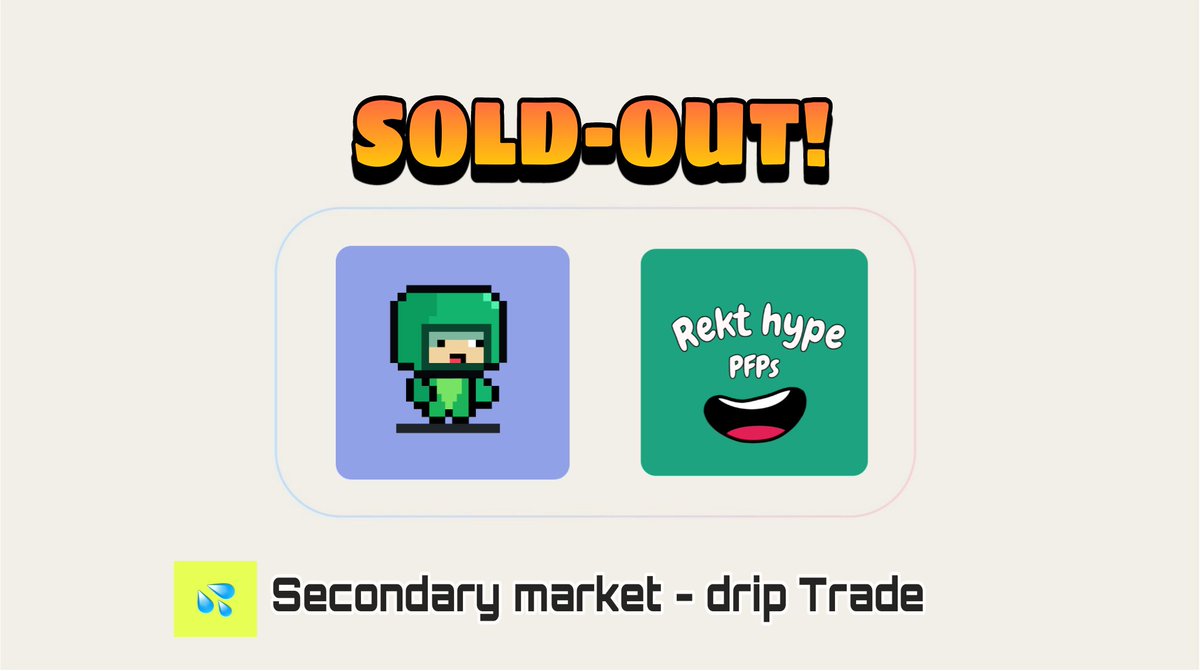 Supply Burned! and SOLD-OUT 

Link: drip.trade/collections/re…

There are only 899 rekt Chibis 🍭
We're few, we're special &amp; chilling here
Website: rekthype.xyz

Catch and keep them safe 💌
Cutest chibis on rektHyperliquid 
Exciting journey ahead 🫶