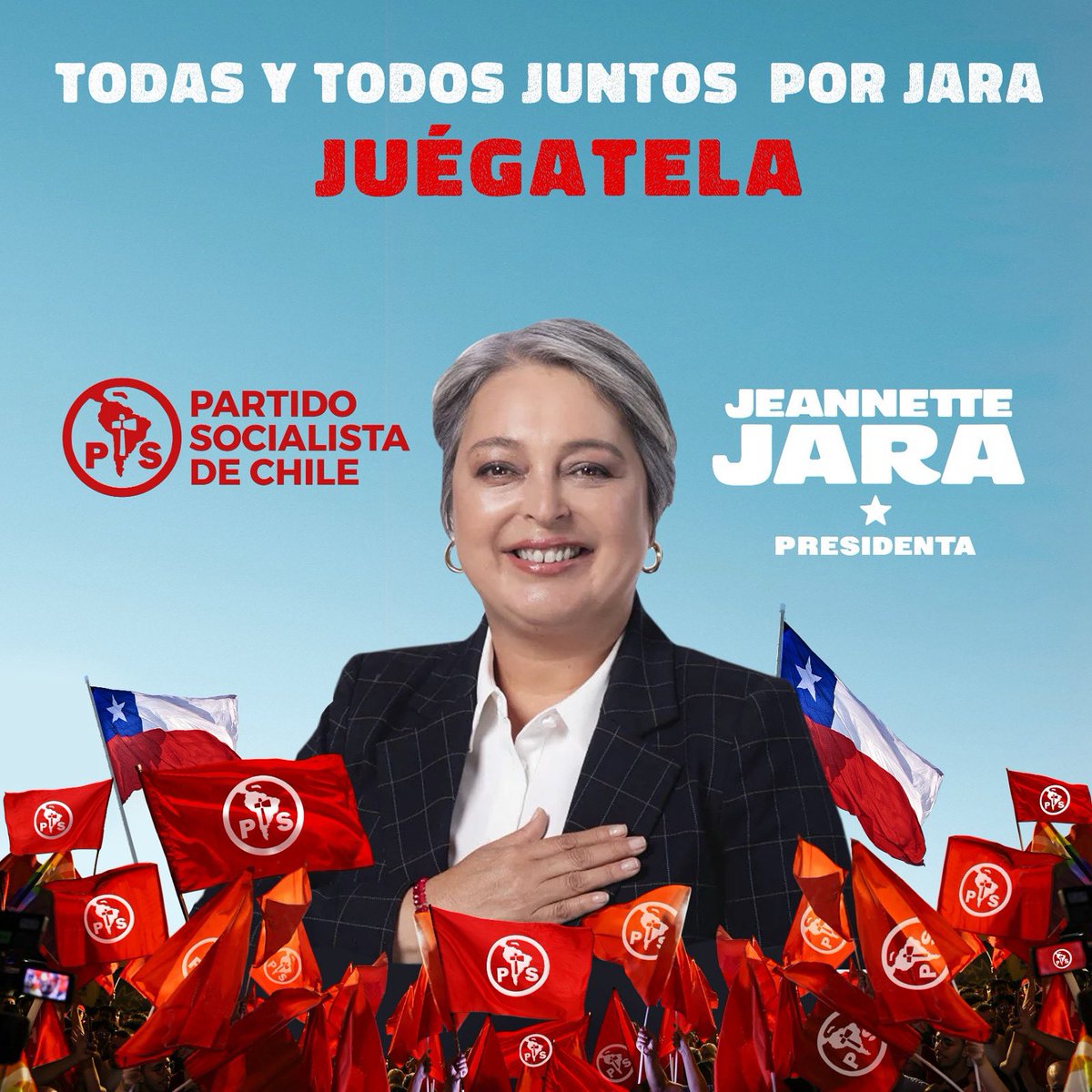 Este mensaje refleja el llamado a la unidad, la convicción y la fuerza colectiva con la que el Partido Socialista se compromete con este proyecto de transformación social. Con Jeannette Jara a la cabeza, avanzamos hacia un Chile más justo, digno y solidario.