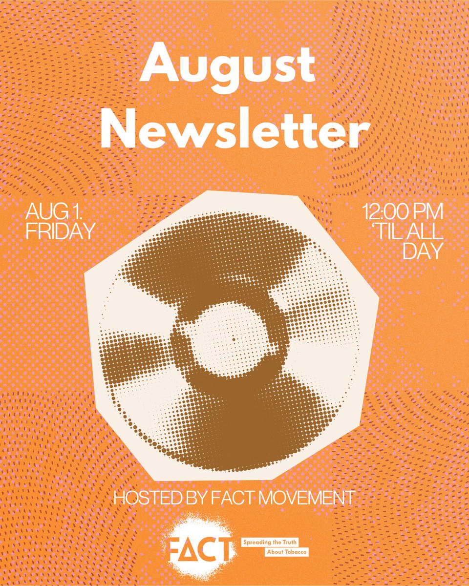 The FACT August Newsletter is here! Check out some tips for recruitment, an article about on-screen tobacco imagery, and a FACT News highlight from El Bethel! - mailchi.mp/ee845b920d76/f…