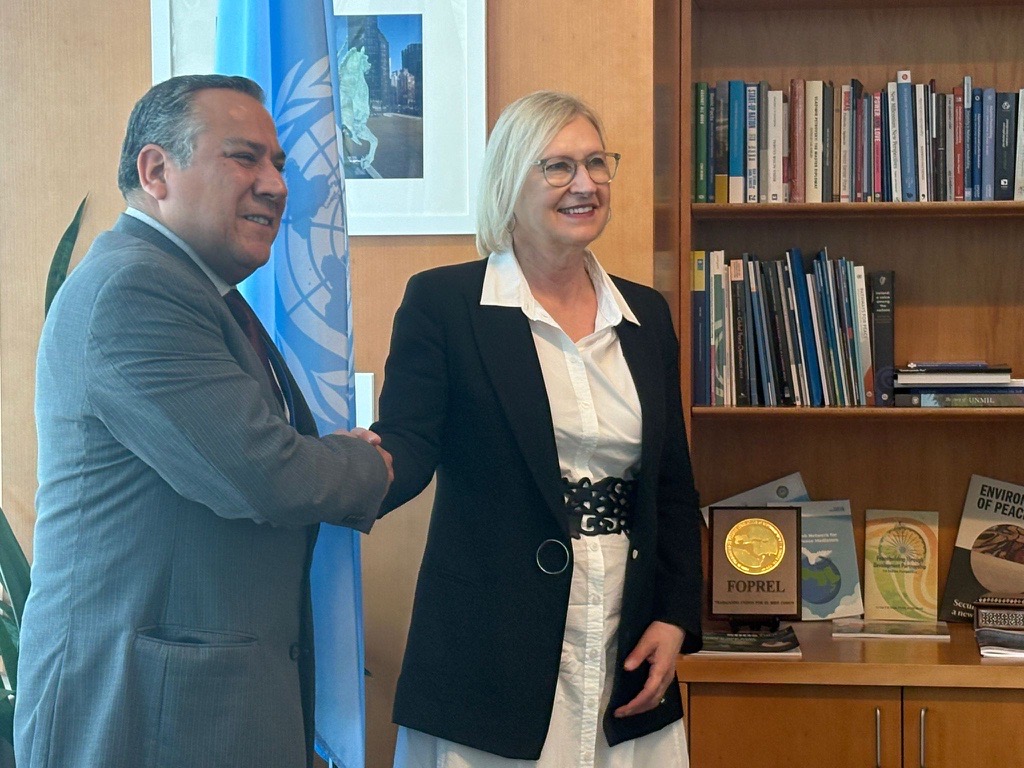 Excellent exchange w/ Amb. Gustavo Adrianzen, Permanent Rep. of Peru to the UN, on positive impact of peacebuilding in Peru, rising challenges from transnational organized crime &amp; dev. of a new peacebuilding cross-border initiative empowering local communities – especially youth.