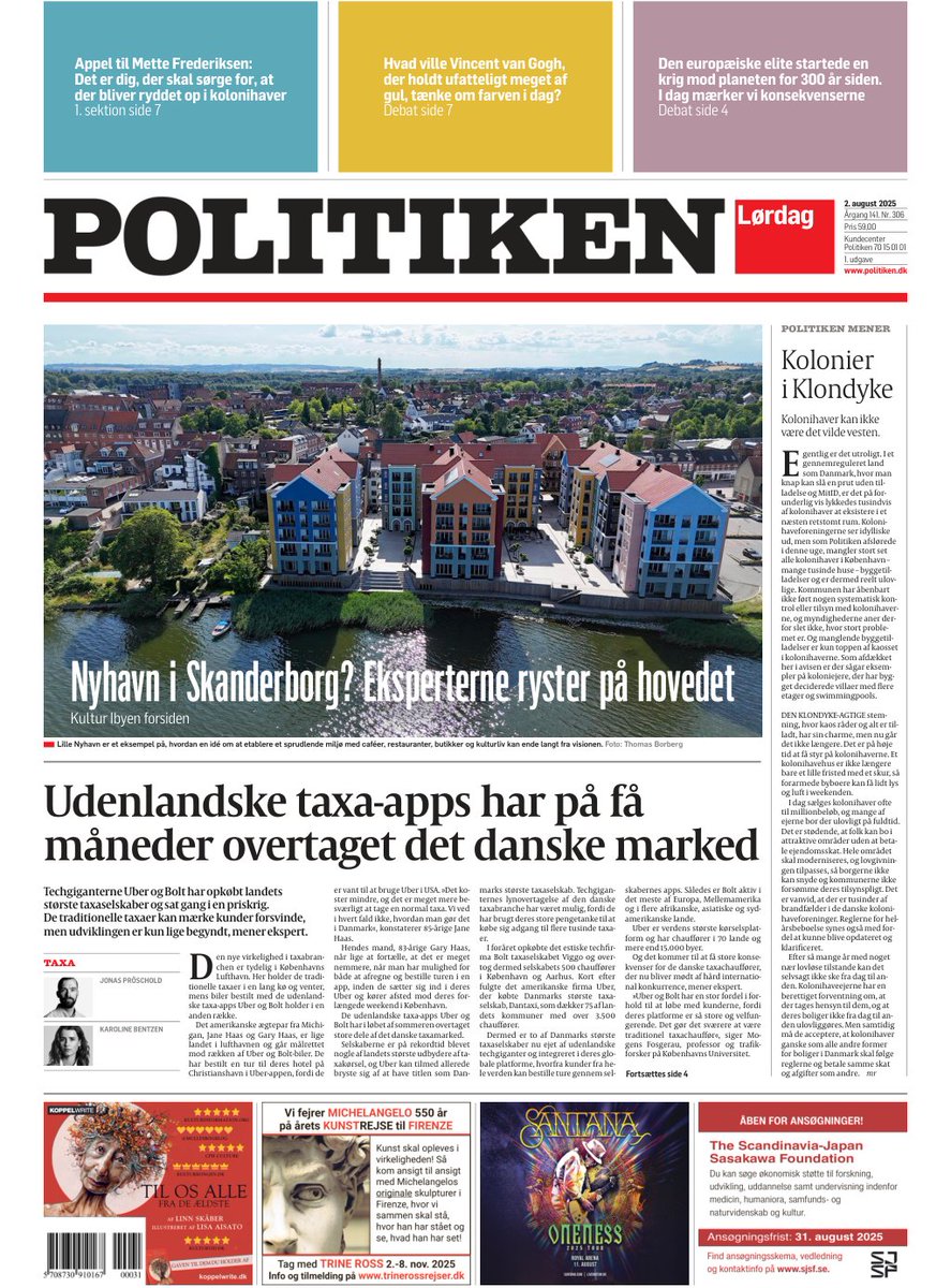 Techgiganterne Uber og Bolt har opkøbt landets 
største taxaselskaber og sat gang i en priskrig. De traditionelle taxaer kan mærke kunder forsvinde, men udviklingen er kun lige begyndt, mener ekspert.
#dkmedier #tomorrowspaperstoday