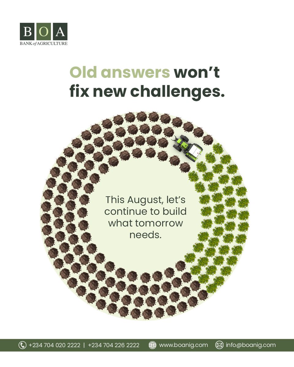 bankofagricng's tweet photo. As we turn the page, we wish every farmer, agripreneur, and stakeholder a month of growth, resilience, and fresh harvests in your fields and your vision.โจย โจLetโs keep building what tomorrow needs.โจย โจ#BOANigeria #NewMonthMessage #HelloAugust #AugustGoals #FreshStart #NewMonth https://t.co/FygbImTg9R