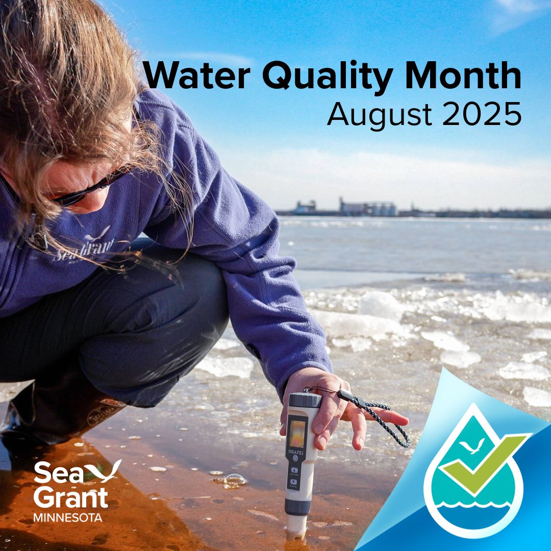 August is #WaterQualityMonth! 💧 

From drinking to swimming and fishing, we all depend on clean water—every day.

Follow us this month as we spotlight how #Minnesota Sea Grant supports clean water in the Land of 10,000+ lakes (+ one really big lake).🌊

#CleanWaterMN #GreatLakes