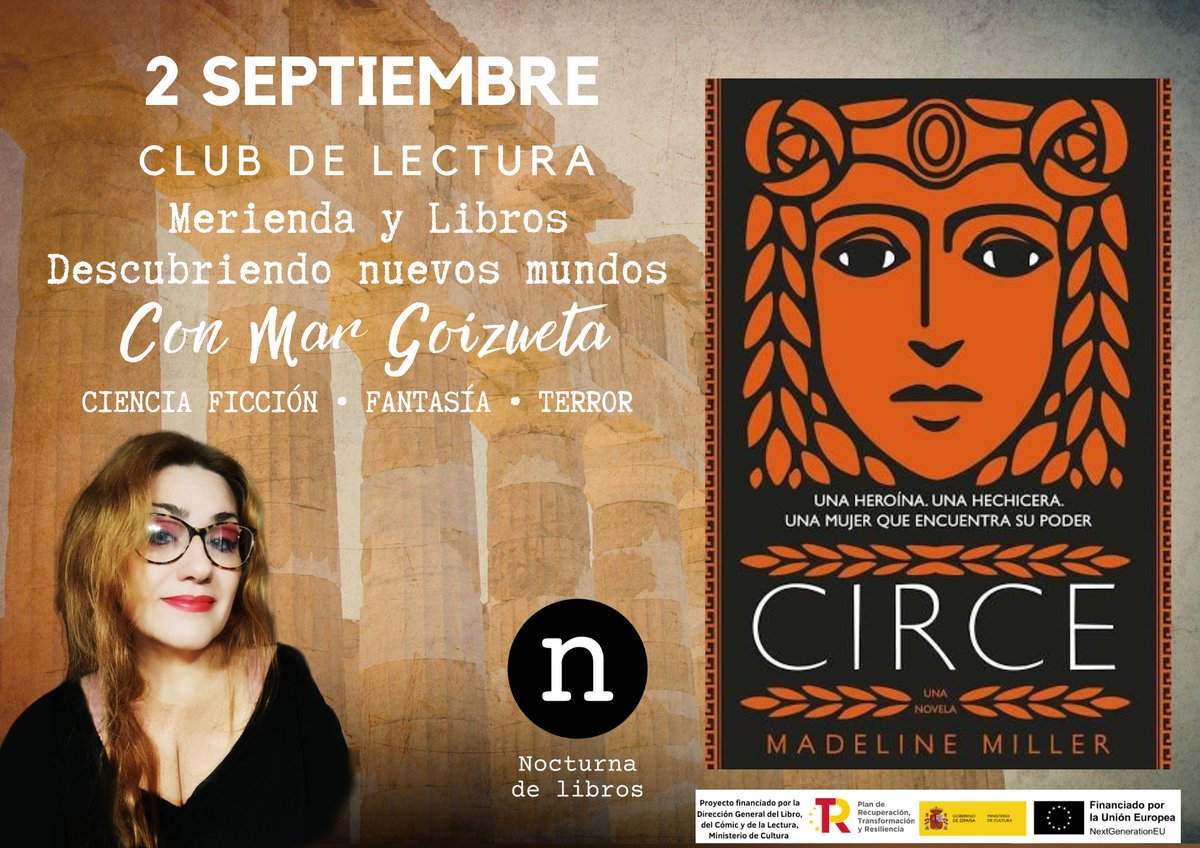 El 2/9 será la próxima reunión de mi #clubdelectura en <a href="/nocturnalibros/">Nocturna de Libros</a> y el libro que comentaremos mientras merendamos será "Circe" de Madeline Miller ( <a href="/alianza_ed/">Alianza Editorial</a>  ), una mezcla perfecta de literatura y mitología y una deliciosa manera de comenzar el "curso".

¿Te apuntas?
