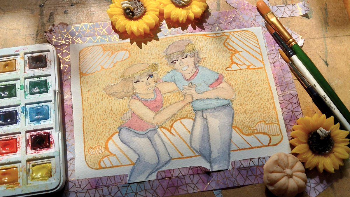 Lyn_Red_'s tweet image. A Grahamfield WIP for this 10th anniv of when I first fell in love with this cute ship! And Happy Lammas too! 🌻🩷💚🌾✨

#lifeisstrange #maxcaulfield #warrengraham #grahanfield #watercolor