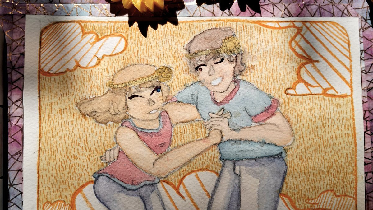 Lyn_Red_'s tweet image. A Grahamfield WIP for this 10th anniv of when I first fell in love with this cute ship! And Happy Lammas too! 🌻🩷💚🌾✨

#lifeisstrange #maxcaulfield #warrengraham #grahanfield #watercolor