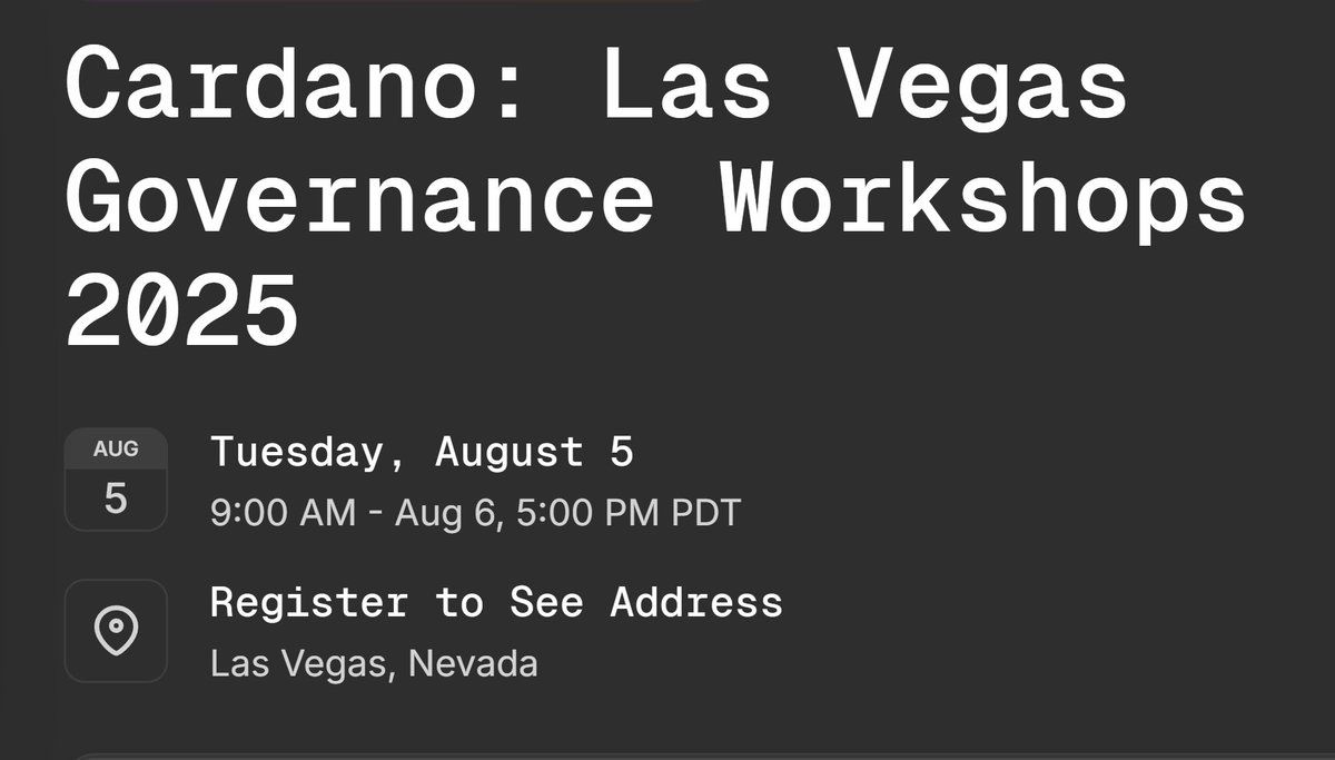 Matthew Capps (@cryptstitution) on Twitter photo Can’t make it to Rare Evo in person?
Join <a href="/InputOutputHK/">Input | Output</a>'s Governance Workshop via livestream, August 5–6, and explore the future of Cardano governance.
Link below 👇🧵 Can’t make it to Rare Evo in person?
Join <a href="/InputOutputHK/">Input | Output</a>'s Governance Workshop via livestream, August 5–6, and explore the future of Cardano governance.
Link below 👇🧵