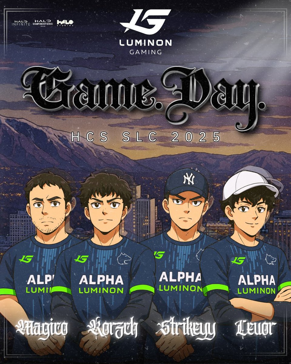 Luminon Gaming (@luminongaming) on Twitter photo It’s GameDay. 💚⚔️
Alpha x Luminon arrives at #HCSSLC25 and we're locked in...
⚔️ <a href="/Mqgico/">Victor Vidal | Alpha x Luminon</a>
⚔️ <a href="/Rorzch_/">Rorzch | ALPHA x LUMINON</a>
⚔️ <a href="/Strikeyy__/">Strikeyy | Alpha x Luminon</a>
⚔️ <a href="/leuor_/">Leo</a>
The <a href="/Halo/">Halo</a> Kingdom won’t know what hit them... we’re here to bring the magic.📖✨ It’s GameDay. 💚⚔️
Alpha x Luminon arrives at #HCSSLC25 and we're locked in...
⚔️ <a href="/Mqgico/">Victor Vidal | Alpha x Luminon</a>
⚔️ <a href="/Rorzch_/">Rorzch | ALPHA x LUMINON</a>
⚔️ <a href="/Strikeyy__/">Strikeyy | Alpha x Luminon</a>
⚔️ <a href="/leuor_/">Leo</a>
The <a href="/Halo/">Halo</a> Kingdom won’t know what hit them... we’re here to bring the magic.📖✨