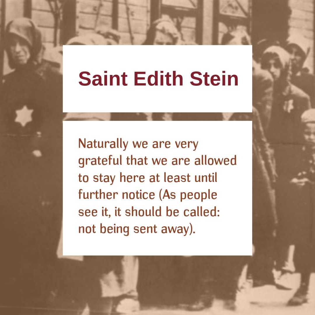 carmelitequotes's tweet photo. β‘οΈ "They were arrested...because the Nazis wanted to take revenge on the Catholic Church." Church historian Paul Hamans explains St. Edith Stein's arrest on August 2, 1942.
π https://t.co/JHWIj2RZiV
#StEdithStein #Holocaust #WWII https://t.co/IovRbxr3Vy