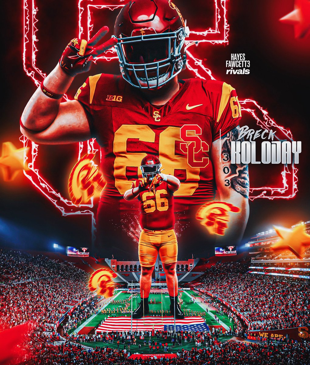 BREAKING: Four-Star IOL Breck Kolojay has Committed to USC, he tells me for @rivals

The 6’6 315 IOL from Littleton, CO chose the Trojans over Georgia, Miami, &amp; Oklahoma

“Let’s bring a natty back to LA! ✌️”

on3.com/rivals/breck-k…