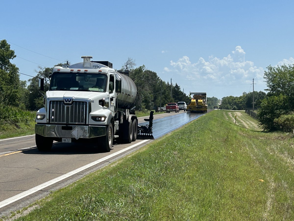 VanceBrothers's tweet photo. Our team works hard so your drive doesn’t have to be. Chip Seal crews have been out all summer long restoring roadways for a safer, smoother ride.

Learn more about our time-tested products: https://t.co/w69ADp8nAn https://t.co/0YwxrUok75