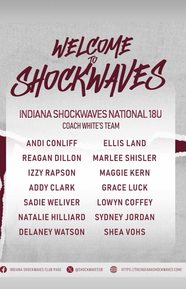 Super excited to announce that I will be joining the Shockwaves National 18u White team for this season! Can’t wait to see all the new opportunities this team brings. <a href="/shockwaveswhite/">Shockwaves - White</a> <a href="/ShockwavesSB/">Indiana Shockwaves</a> <a href="/PrairieSoftball/">CP Softball</a> <a href="/AcceleratedFas1/">Accelerated Fastpitch Academy</a> <a href="/GC__Softball/">Grace College Softball</a> <a href="/Quaker_softball/">Earlham College Softball</a>