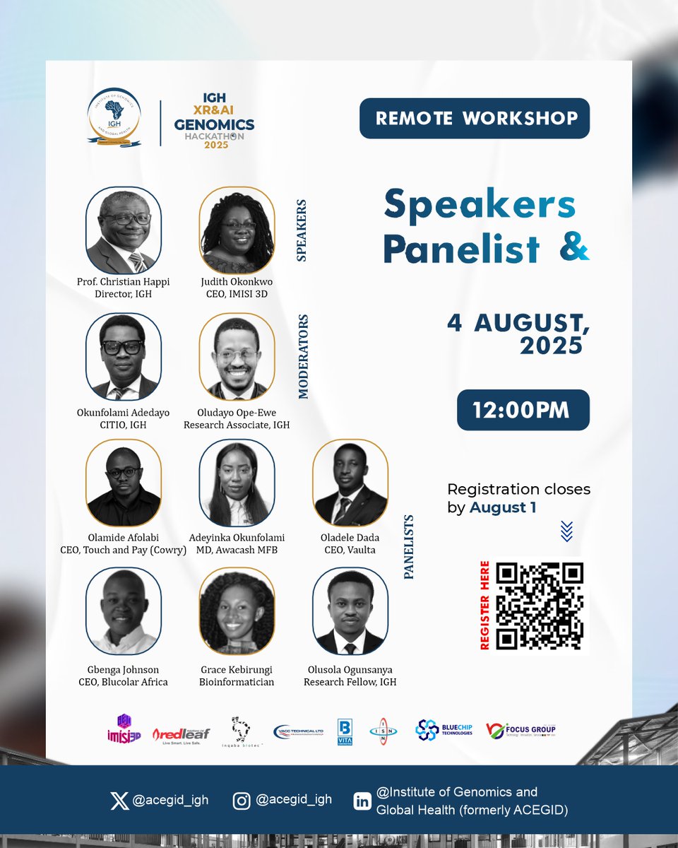 The IGH XR &amp; AI Genomics Hackathon kicks off Aug 4 with a remote workshop featuring top minds in science &amp; tech!

REGISTRATION ENDS TODAY BY MIDNIGHT

APPLY FREE 👉 ighresearch.org/hackathon/

#XRGenomicsHackathon