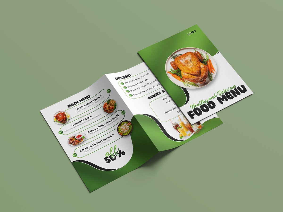 graphiqomas's tweet image. ✨ Bi-Fold Food Menu Brochure Design
Clean, modern, and mouth-watering! 🍽️
Here&apos;s a professionally crafted bi-fold food menu designed to elevate any restaurant’s brand.
Behance :- behance.net/gallery/231655… 

 #mehdihasanmasuf #graphiqomas #foodmenudesign #bifoldbrochure