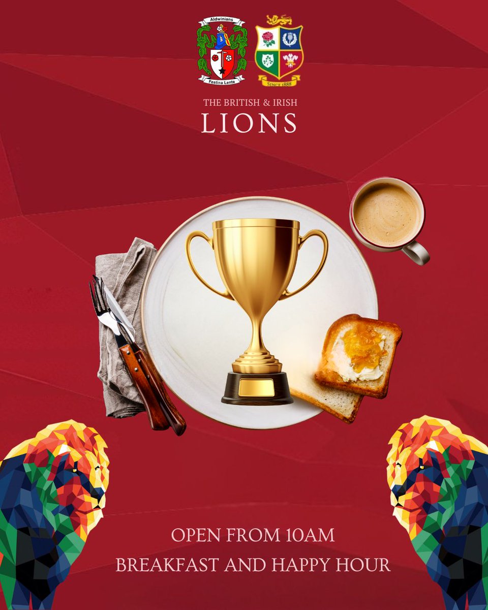 aldwinians_rufc's tweet image. 🏉🔥 FINAL LIONS TEST – SATURDAY 2 AUG 🔥🏉
The Lions are on the hunt for a historic 3–0 whitewash in Sydney – don’t miss a moment of this epic showdown!

🍳 BREAKFAST FOR CHAMPIONS – from 10AM

#Lions2025 #FinalTest #BreakfastForChampions #RugbyOnTour #GameDayReady 🦁🇦🇺🏆