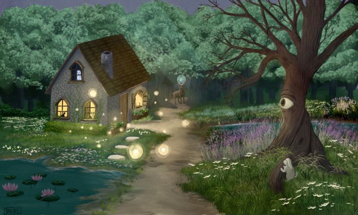 Art of the Day: "The witches cottage". Buy at: ArtPal.com/destindraws?i=…