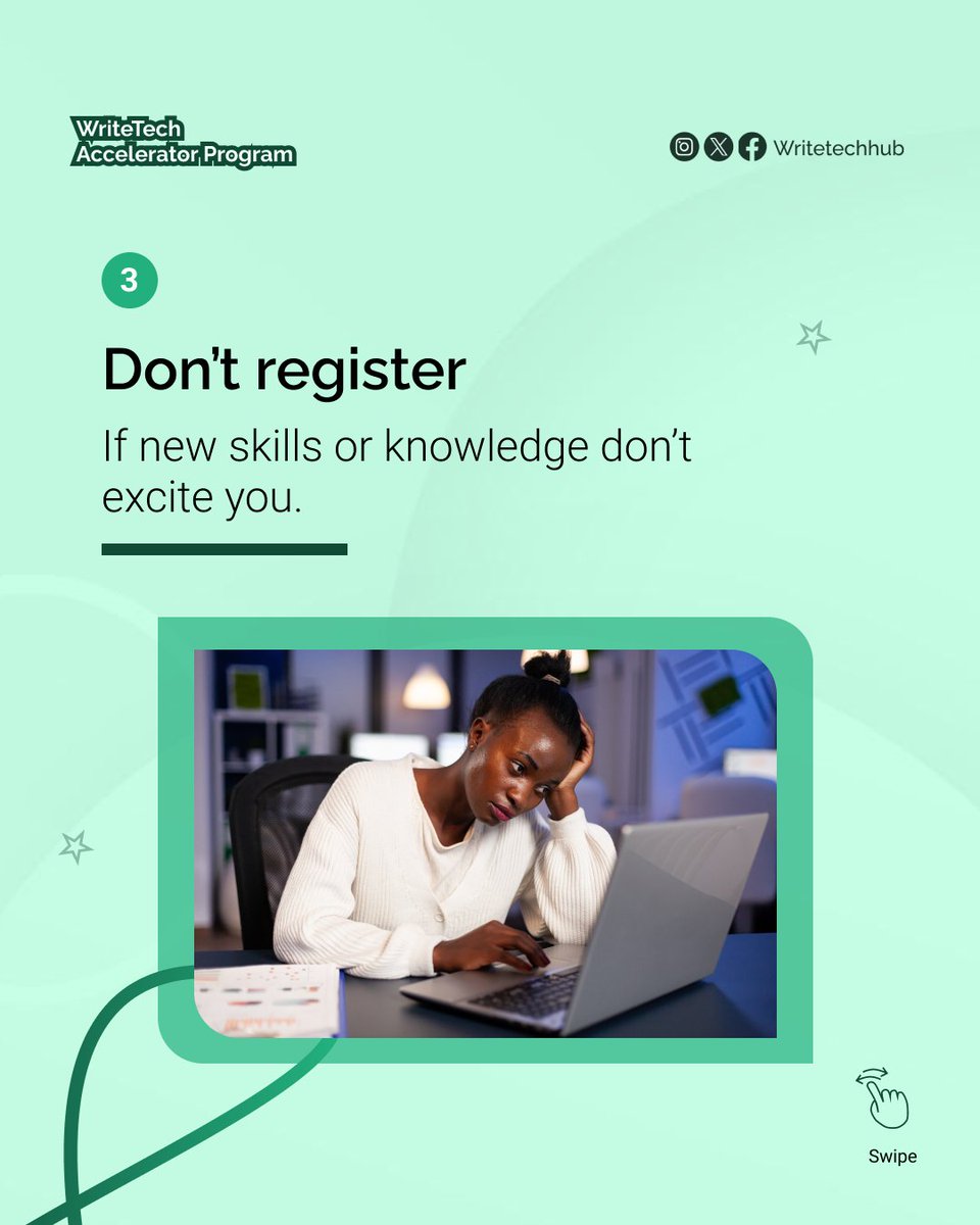 If you didn’t see yourself in any of those categories while swiping, the Accelerator Program might just be for you.

The WriteTech Accelerator is built to help you: gain real-world writing experience, build high-demand skills, earn more + future-proof your career.