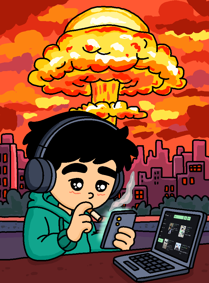 grizzle_art's tweet photo. babe wake up, this month's nuclear war psyop just dropped https://t.co/4J10fmkQkA
