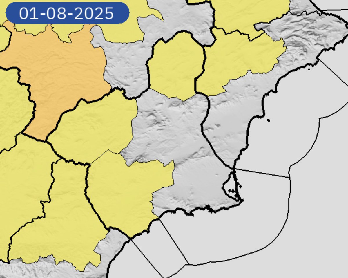 Marcos Ortuño Soto (@marcosortuno) on Twitter photo ⚠️ 𝐀𝐂𝐓𝐔𝐀𝐋𝐈𝐙𝐀𝐂𝐈Ó𝐍
🟡 ⛈️ 𝐀𝐯𝐢𝐬𝐨 𝐚𝐦𝐚𝐫𝐢𝐥𝐥𝐨 𝐩𝐨𝐫 𝐥𝐥𝐮𝐯𝐢𝐚𝐬 𝐲 𝐭𝐨𝐫𝐦𝐞𝐧𝐭𝐚𝐬 𝐩𝐚𝐫𝐚 𝐞𝐬𝐭𝐞 𝐯𝐢𝐞𝐫𝐧𝐞𝐬
📍 Altiplano, Noroeste y Valle del Guadalentín
⏰Desde las 17:00h a las 23:59h
<a href="/AEMET_Murcia/">AEMET_Murcia</a> ⚠️ 𝐀𝐂𝐓𝐔𝐀𝐋𝐈𝐙𝐀𝐂𝐈Ó𝐍
🟡 ⛈️ 𝐀𝐯𝐢𝐬𝐨 𝐚𝐦𝐚𝐫𝐢𝐥𝐥𝐨 𝐩𝐨𝐫 𝐥𝐥𝐮𝐯𝐢𝐚𝐬 𝐲 𝐭𝐨𝐫𝐦𝐞𝐧𝐭𝐚𝐬 𝐩𝐚𝐫𝐚 𝐞𝐬𝐭𝐞 𝐯𝐢𝐞𝐫𝐧𝐞𝐬
📍 Altiplano, Noroeste y Valle del Guadalentín
⏰Desde las 17:00h a las 23:59h
<a href="/AEMET_Murcia/">AEMET_Murcia</a>