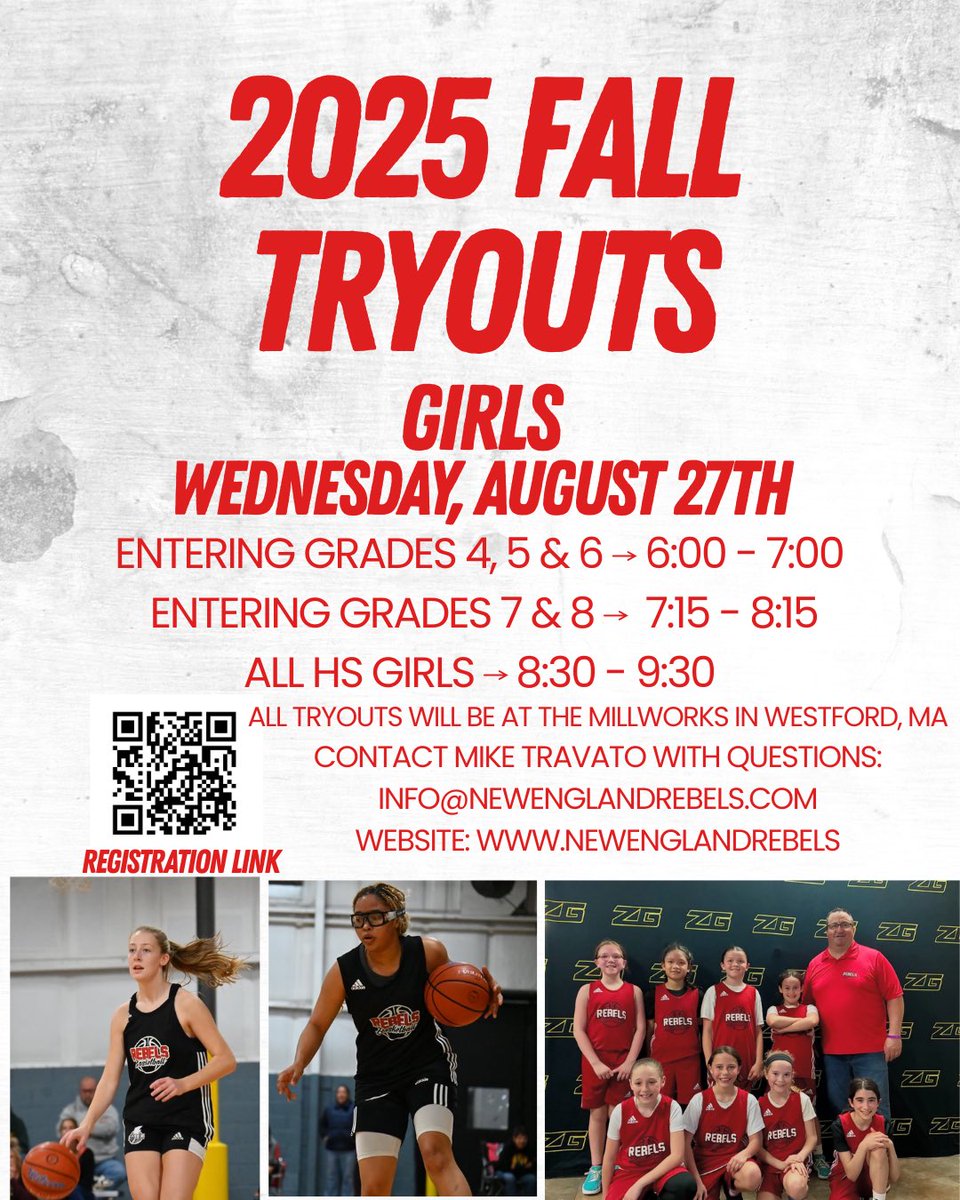 yournewenglandrebels (@yournerebels) on Twitter photo NE Rebels Fall Tryouts now open for registration!
Full Fall season at no cost!
Use the QR code to register today!
Contact info@newenglandrebels.com
newenglandrebels.com NE Rebels Fall Tryouts now open for registration!
Full Fall season at no cost!
Use the QR code to register today!
Contact info@newenglandrebels.com
newenglandrebels.com