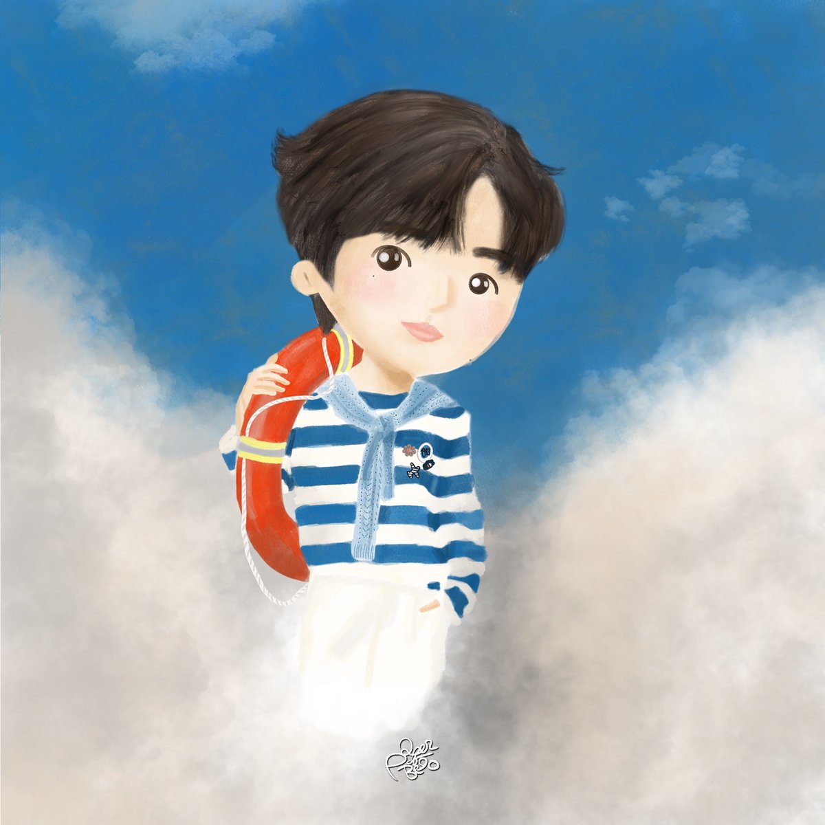 Bowgy's tweet photo. ระหว่างที่วาดรูปแพทร้านอาหารจีน ก็เลยอยากวาดแพทใน Hi6 ด้วย แต่ลองเปลี่ยนสไตล์ดู ก็พอไปวัดไปวาได้อยู่มั้ง😬

#HelloSaturdayxPatrick
@patrick_pppat #Hi6 #尹浩宇
#PatrickFinkler #HelloSaturday https://t.co/iJlZNwoRIB