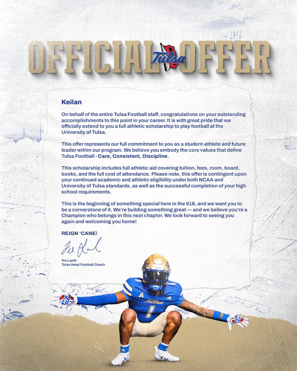 #AGTG 
Blessed 🙌 
<a href="/TeamKamMartin/">Kam Martin ⁶</a> <a href="/TulsaFootball/">Tulsa Football</a> <a href="/HuttoHS_Fball/">Hutto Football</a> <a href="/CoachEReinhart/">Eli Reinhart</a>