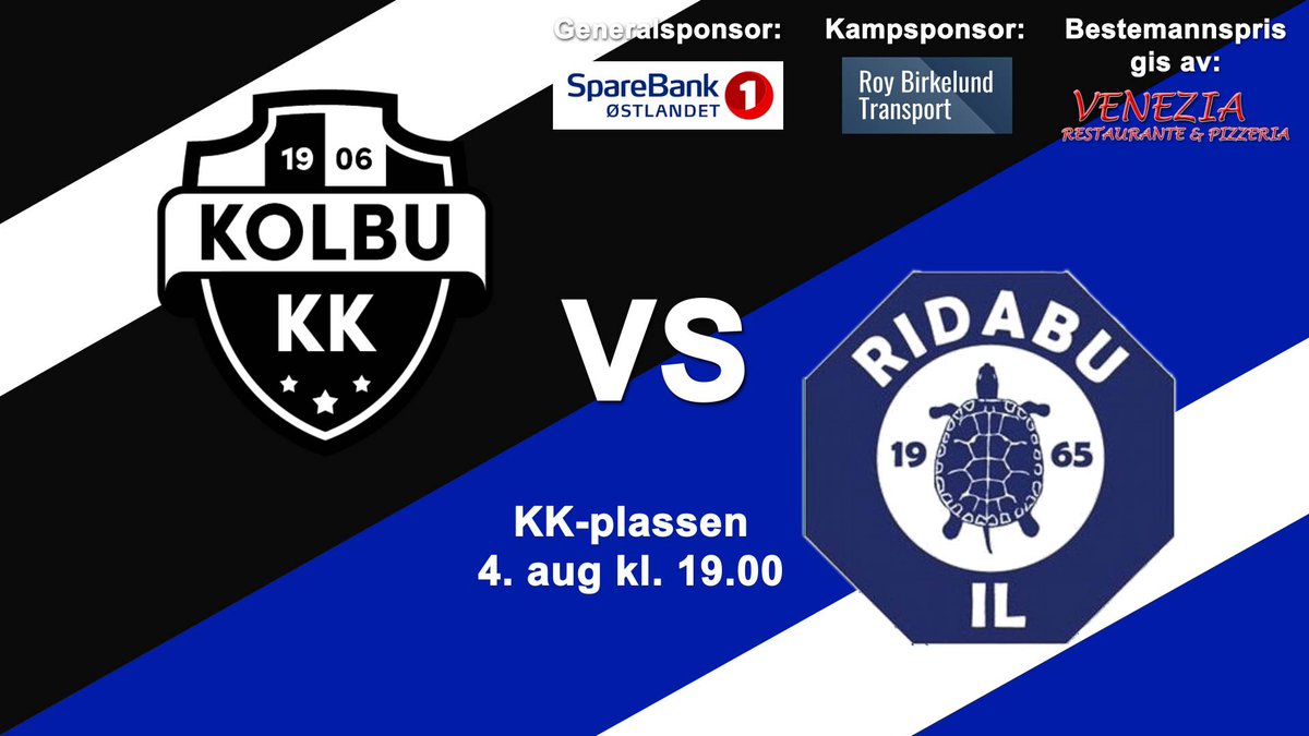 Mandag starter høstsesongen i 4. divisjon🤩 Vi skal spille hjemmekamp mot Ridabu IL⚽️ Avspark klokken 19.00 på KK-plassen👍 Kampsponsor er Roy Birkelund Transport🚛 Møt opp🙌
