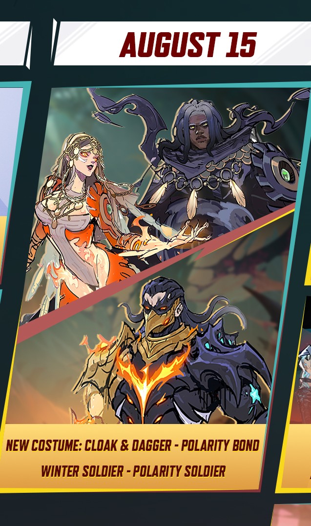 RivalsAssembled's tweet photo. New Cloak and Dagger "Polarity Bond" Skin and Winter Soldier "Polarity Soldier"  Skin dropping August 15th #MarvelRivals https://t.co/VGp9PuNmO0