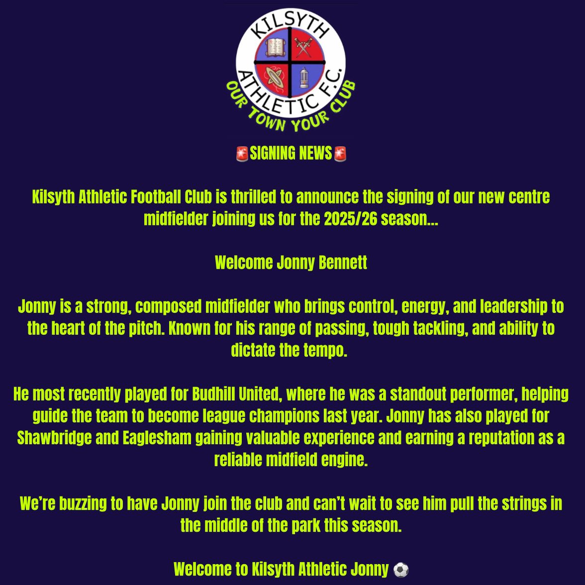 Kilsyth Athletic FC tweet media
