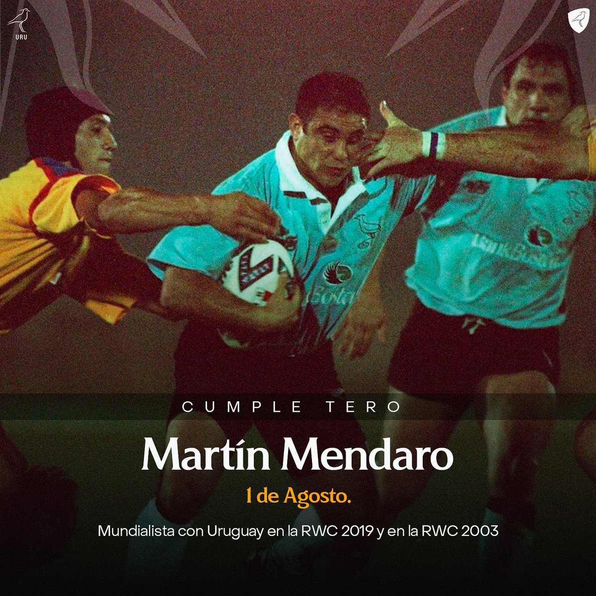 En el día de su #CumpleTero saludamos a Martín Mendaro, Mundialista con Uruguay en la #RWC1999 y en la #RWC2003. 

¡Felicidades <a href="/TeclaMendaro/">Martin Mendaro</a>!