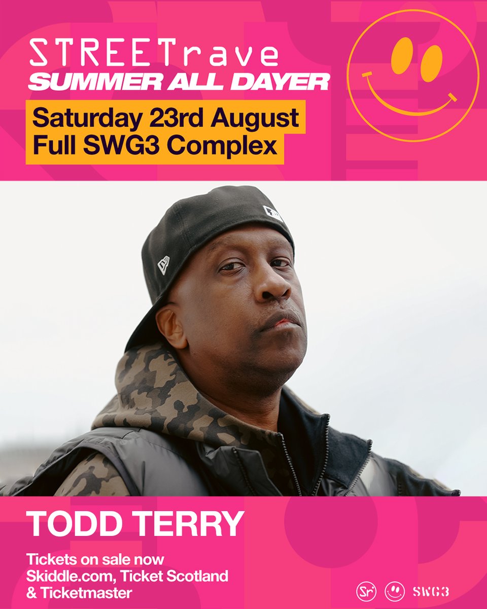 STREETrave Summer All Dayer 23 August <a href="/djtoddterry/">Todd Terry</a> at <a href="/SWG3glasgow/">SWG3</a> 
ra.co/events/2191063