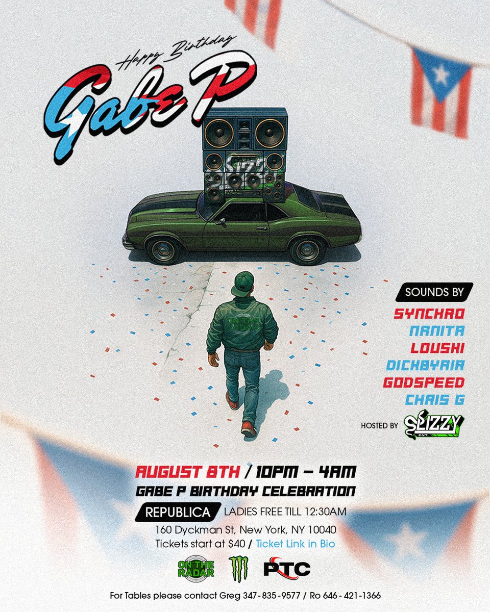 Bringing in my Birthday August 8th. ♌️ 

📍Republica on Dyckman

Hosted By The Izzys 🐍 

Sounds by the gang. 

eventbrite.com/e/happy-birthd…