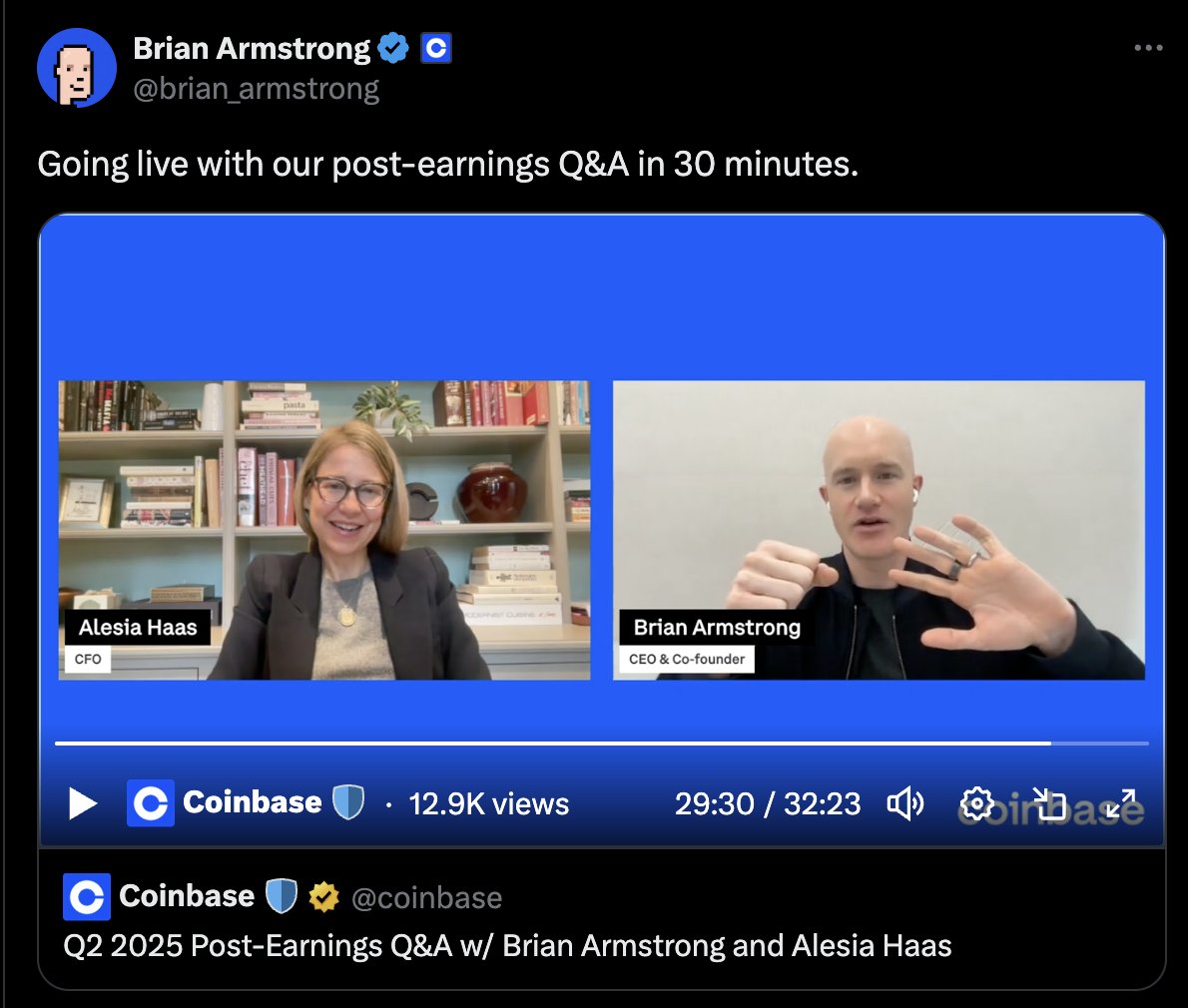 Base Shake 🫸🟦🤛 (@thebaseshake) on Twitter photo What's the CEO <a href="/brian_armstrong/">Brian Armstrong</a> talking about in the <a href="/coinbase/">Coinbase 🛡️</a> Post-Earnings Q&A today?
“The Base Shake was the first post I put out there... I decided to make that the first post on Base. My experience so far is I’ve made hundreds of thousands of dollars on the platform, so my What's the CEO <a href="/brian_armstrong/">Brian Armstrong</a> talking about in the <a href="/coinbase/">Coinbase 🛡️</a> Post-Earnings Q&A today?
“The Base Shake was the first post I put out there... I decided to make that the first post on Base. My experience so far is I’ve made hundreds of thousands of dollars on the platform, so my